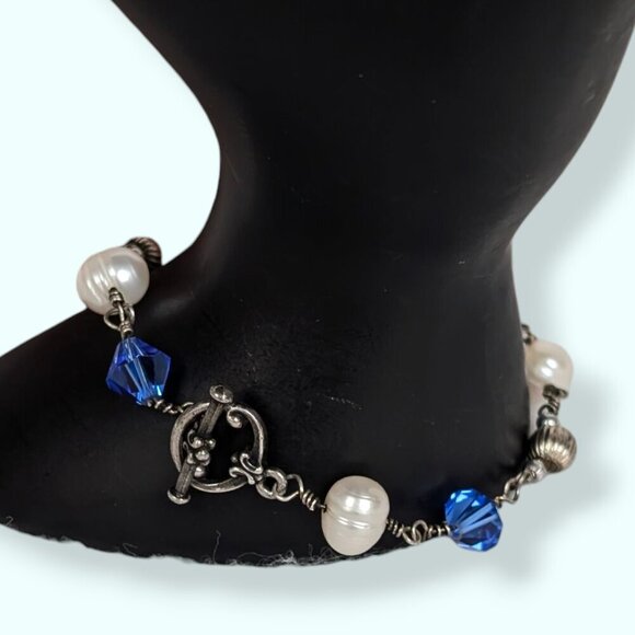 V. Glass & Freshwater Pearl Beaded Bracelet - Picture 2 of 5